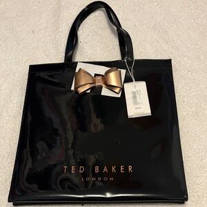 Ted Baker Black Tote with Gold Bow